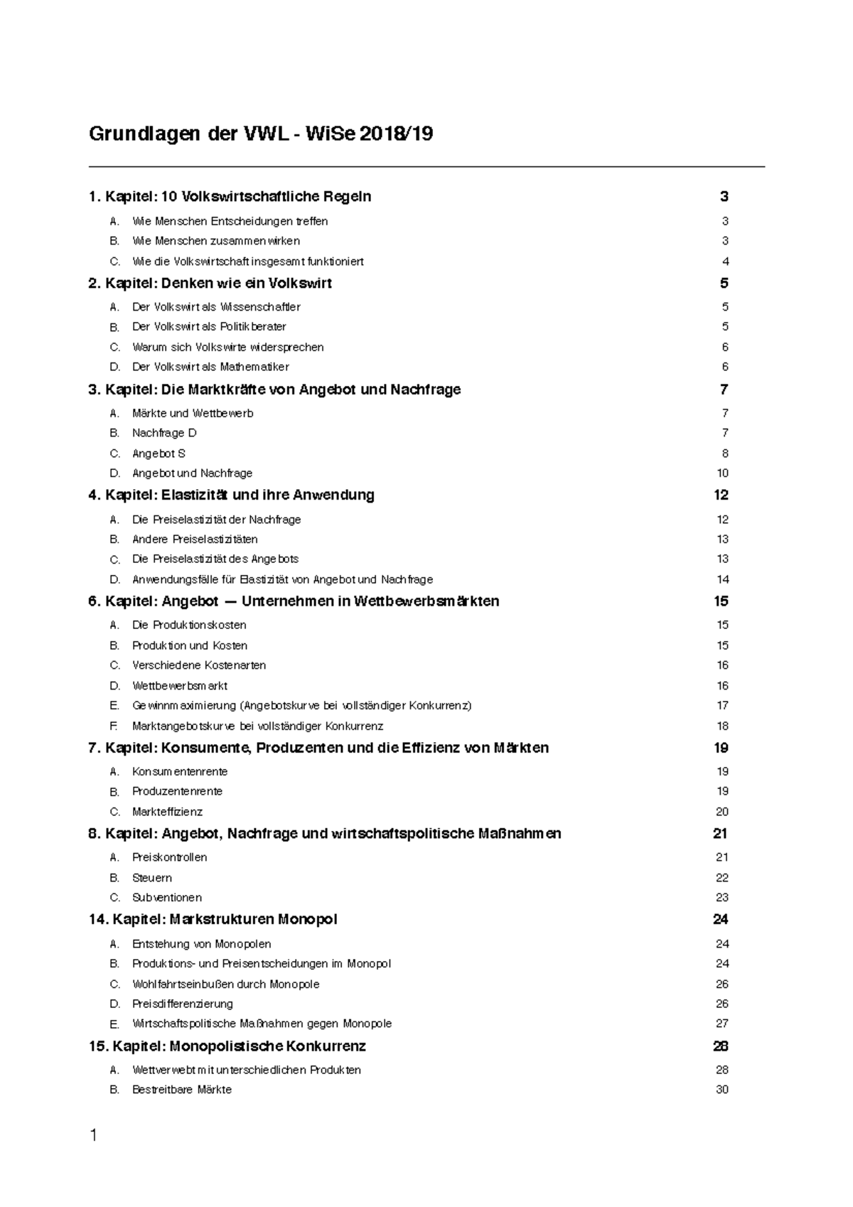 Grundlagen Der Volkswirtschaftslehre - Grundlagen Der VWL WiSe 1 ...