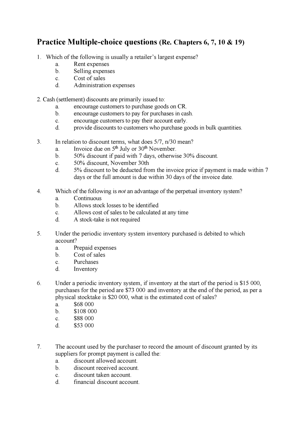 Gcse Exam Practice Questions