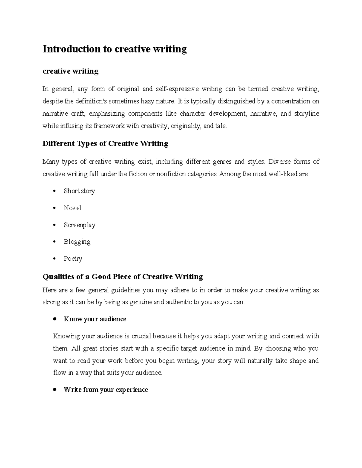 Intro to Article Writing in News Paper - Introduction to creative ...