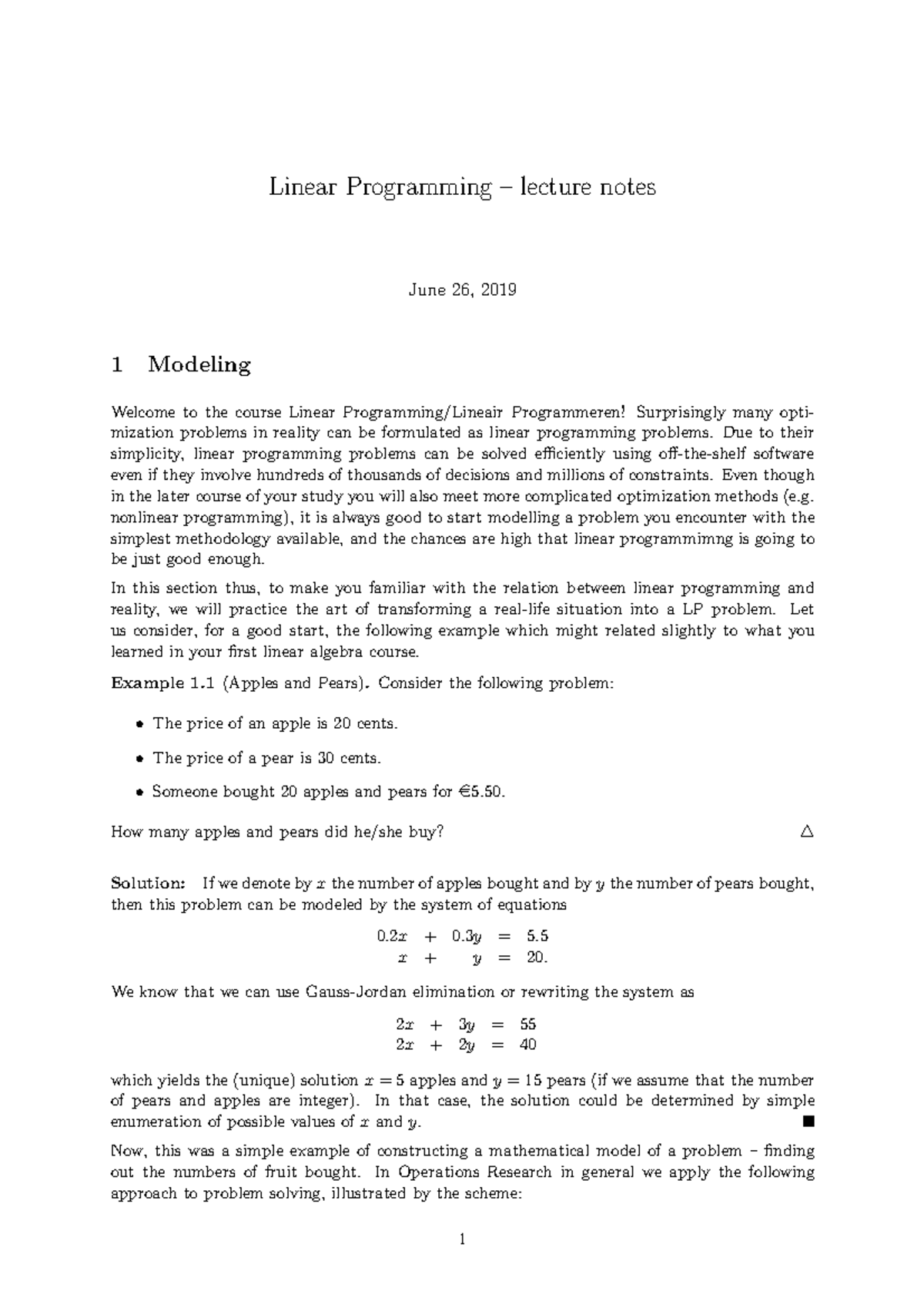 Hand-outs complete - lineair programmeren - Linear Programming ...
