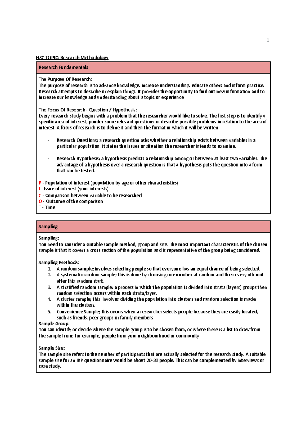 Research Methodology - Lecture Notes 1 - Â HSC TOPIC Reheagch Mejh]d]Y ...