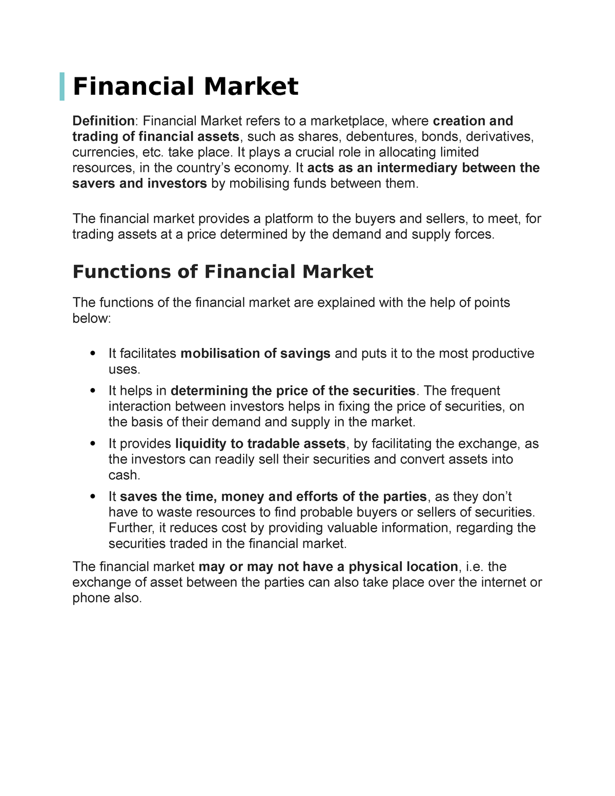 financial-markets-topic-1-for-financial-managers-financial-market