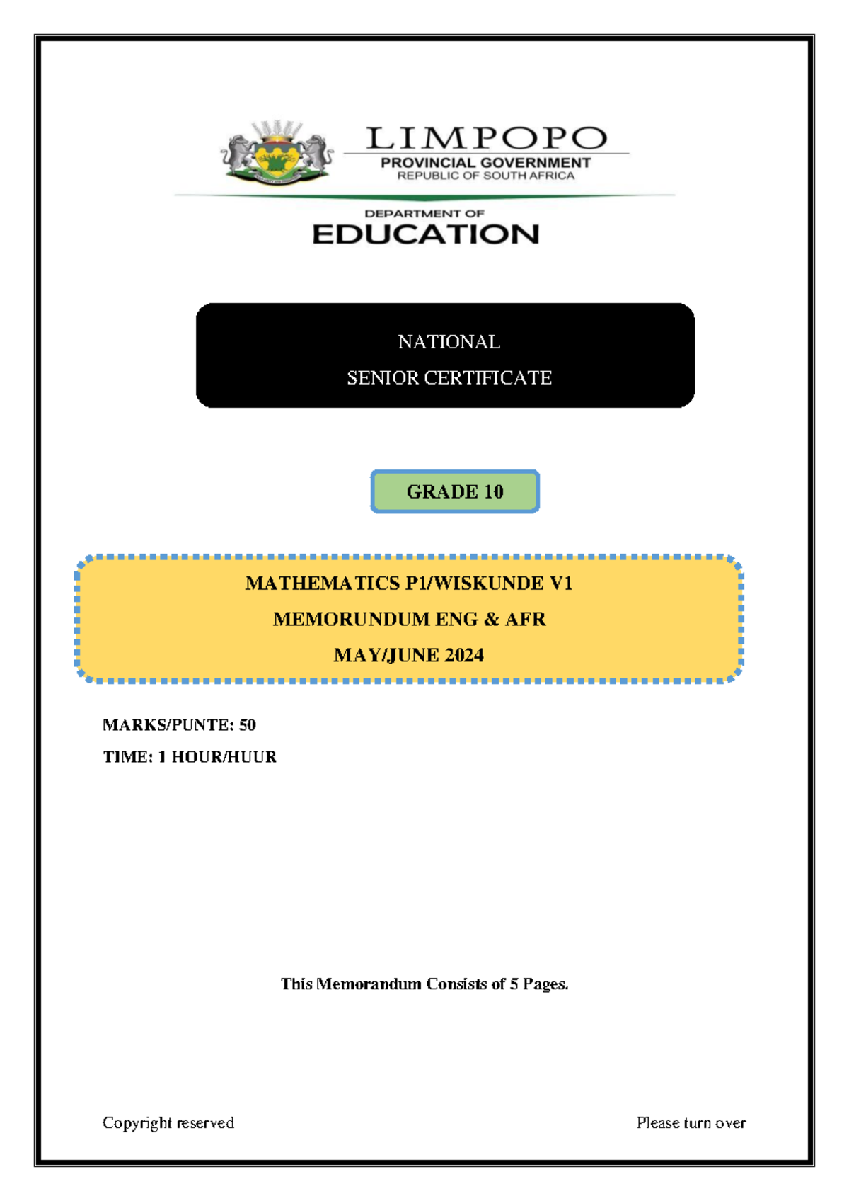 MATH P1 GRD 10 AFR-ENG MG 2024 JUNE - Mathematics/P1 CAPS - Grade 10 ...