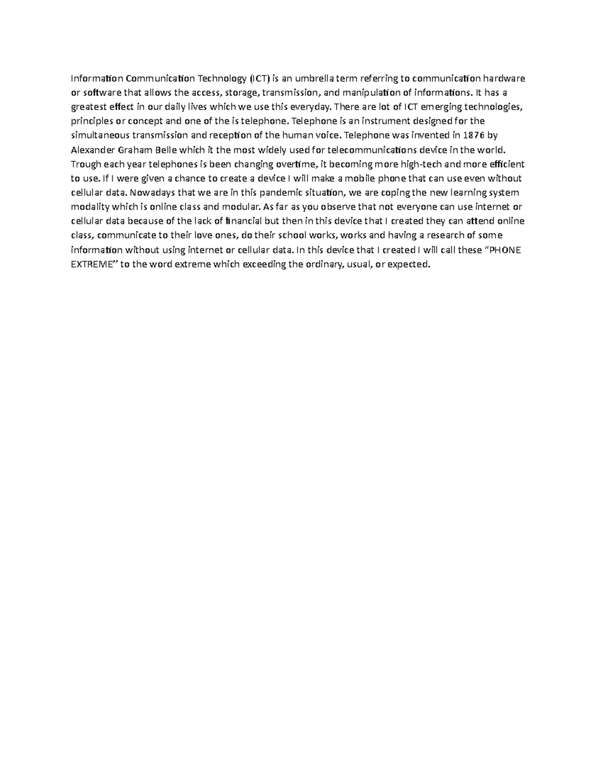 Emptech reviewer Information Communication Technology (ICT) is an umbrella term referring to