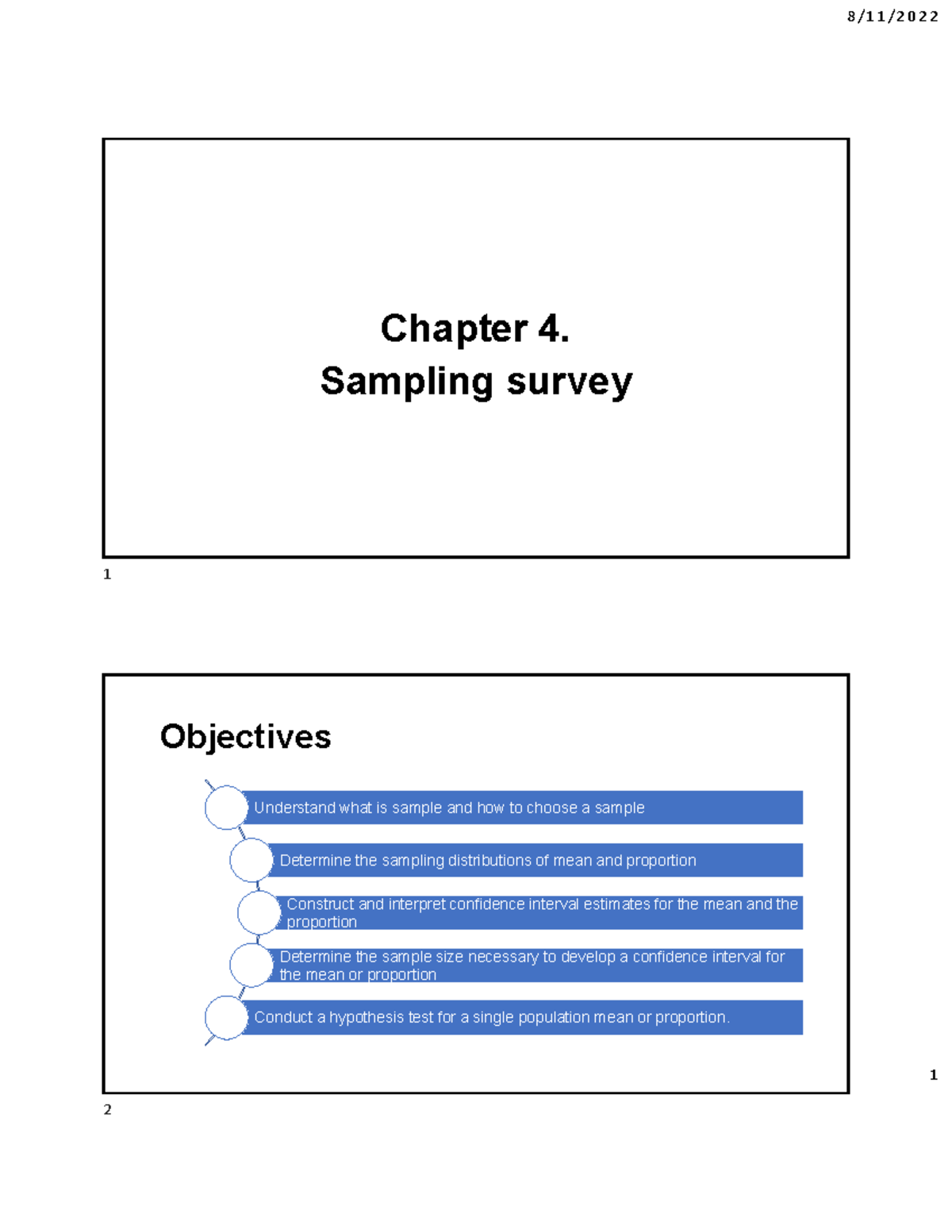 Chapter+4 - Business statistics - 1 Chapter 4. Sampling survey ...