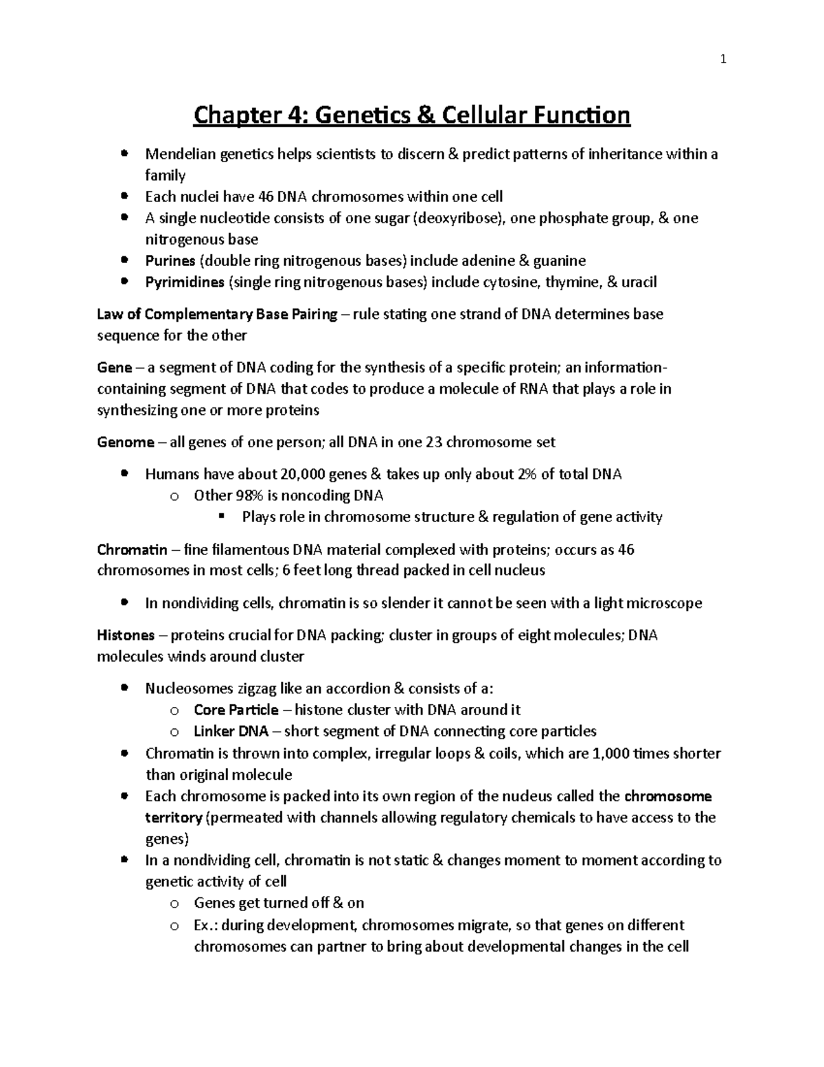 Chapter 4 Genetics And Cellular Function Chapter 4 Genetics And Cellular Function Mendelian