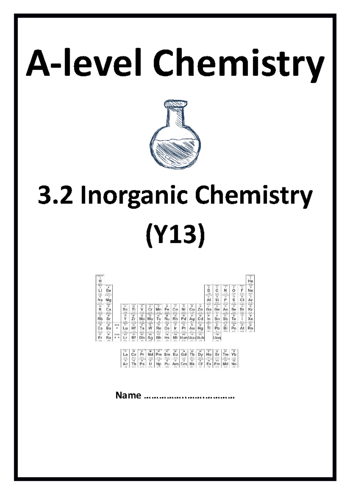 Aqa A Level Chemistry Checklist - A-level Chemistry 3 Inorganic ...