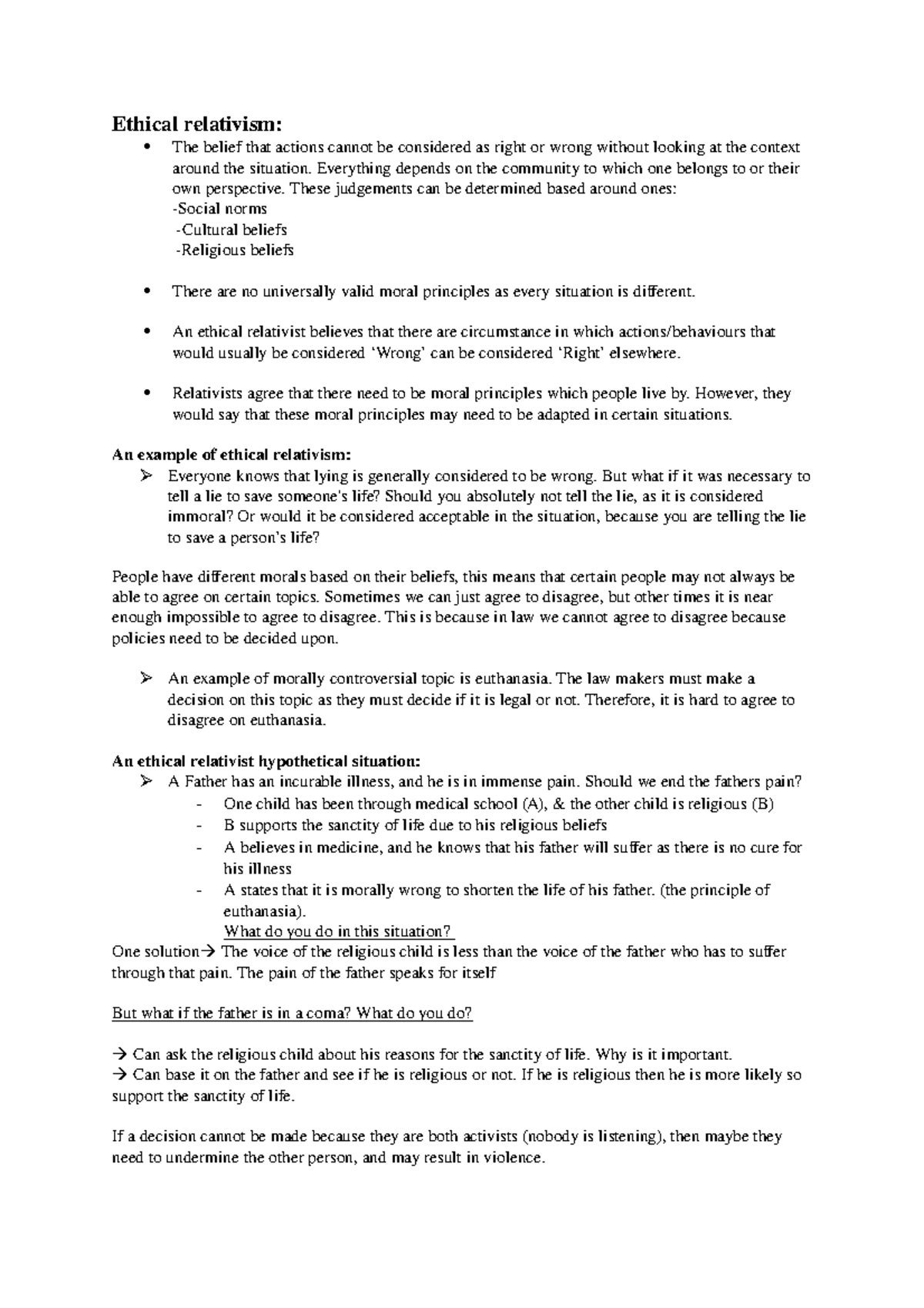 Lecture 1 - Introduction to the topic - Ethical relativism: The belief ...