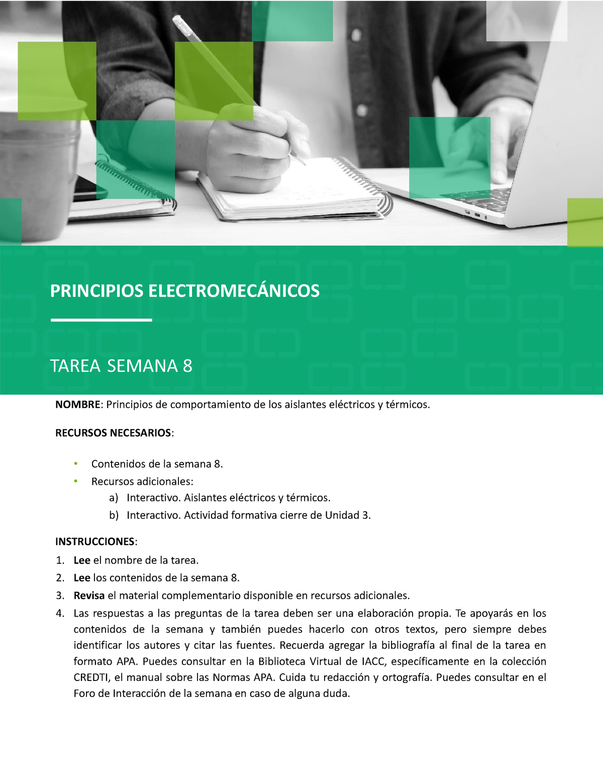 Tarea Semana 8 Principios Electromecanicos Nombre Principios De