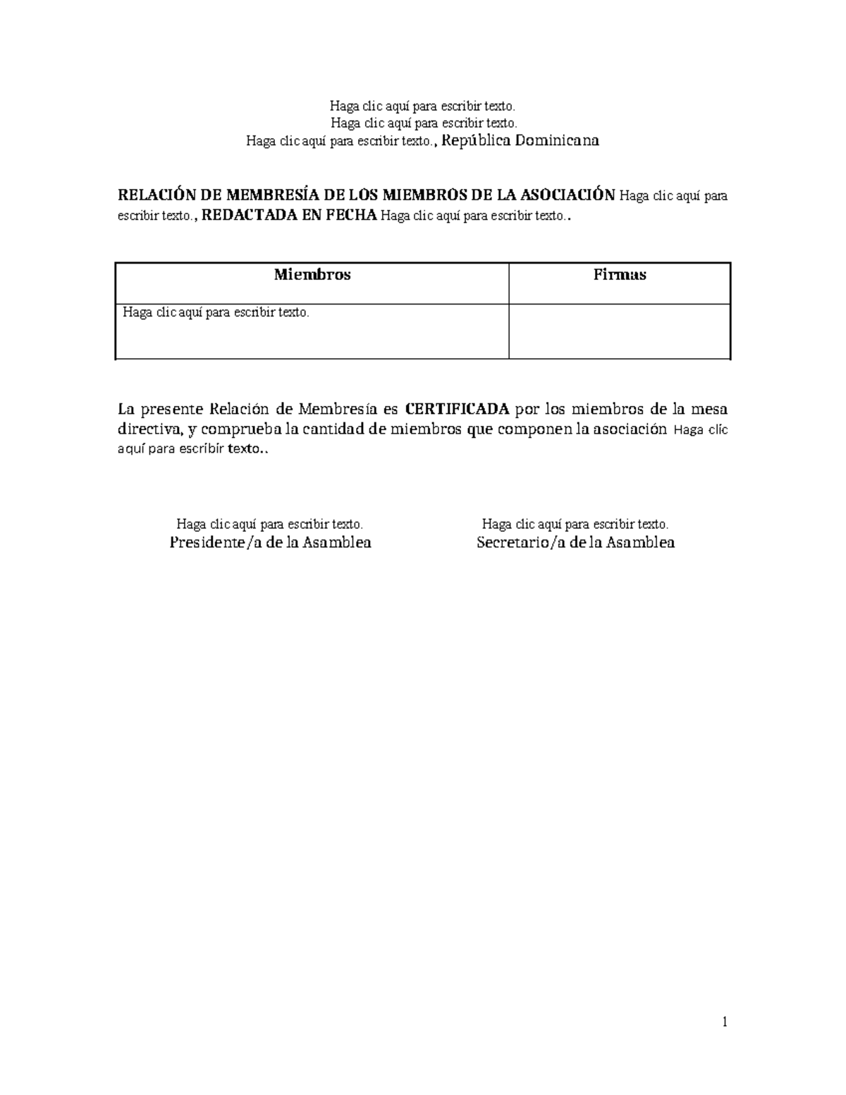 Modelo Relación Membresía ASFL 3 - Haga clic aquí para escribir texto ...