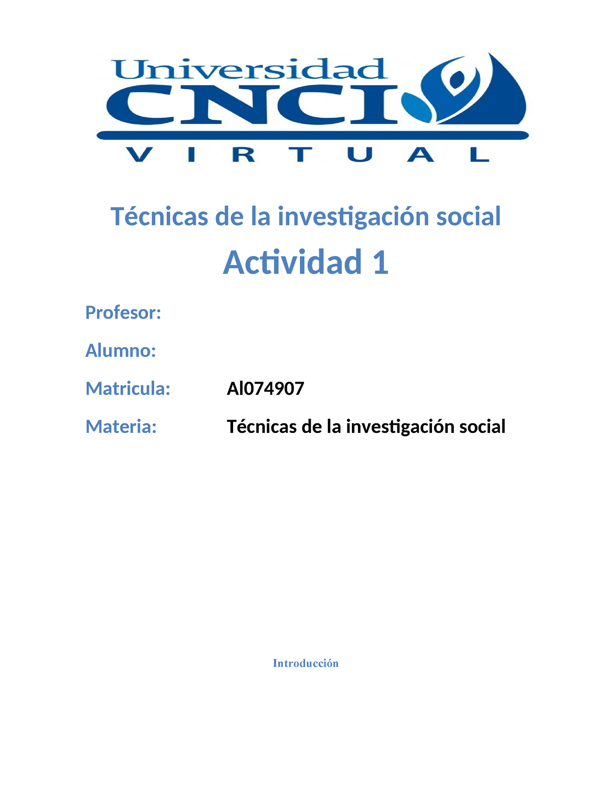 Técnicas De La Investigación Social Actividad 1 - Técnicas De La ...