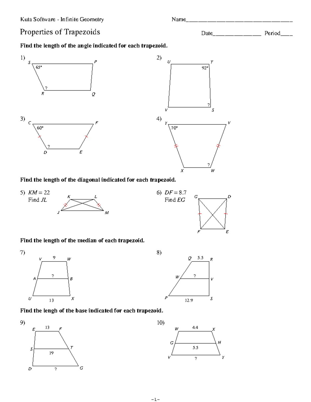 6-Properties of Trapezoids - © 4 V 2 m 091 q 1 G JKuuXtQaQ mS 7 ...