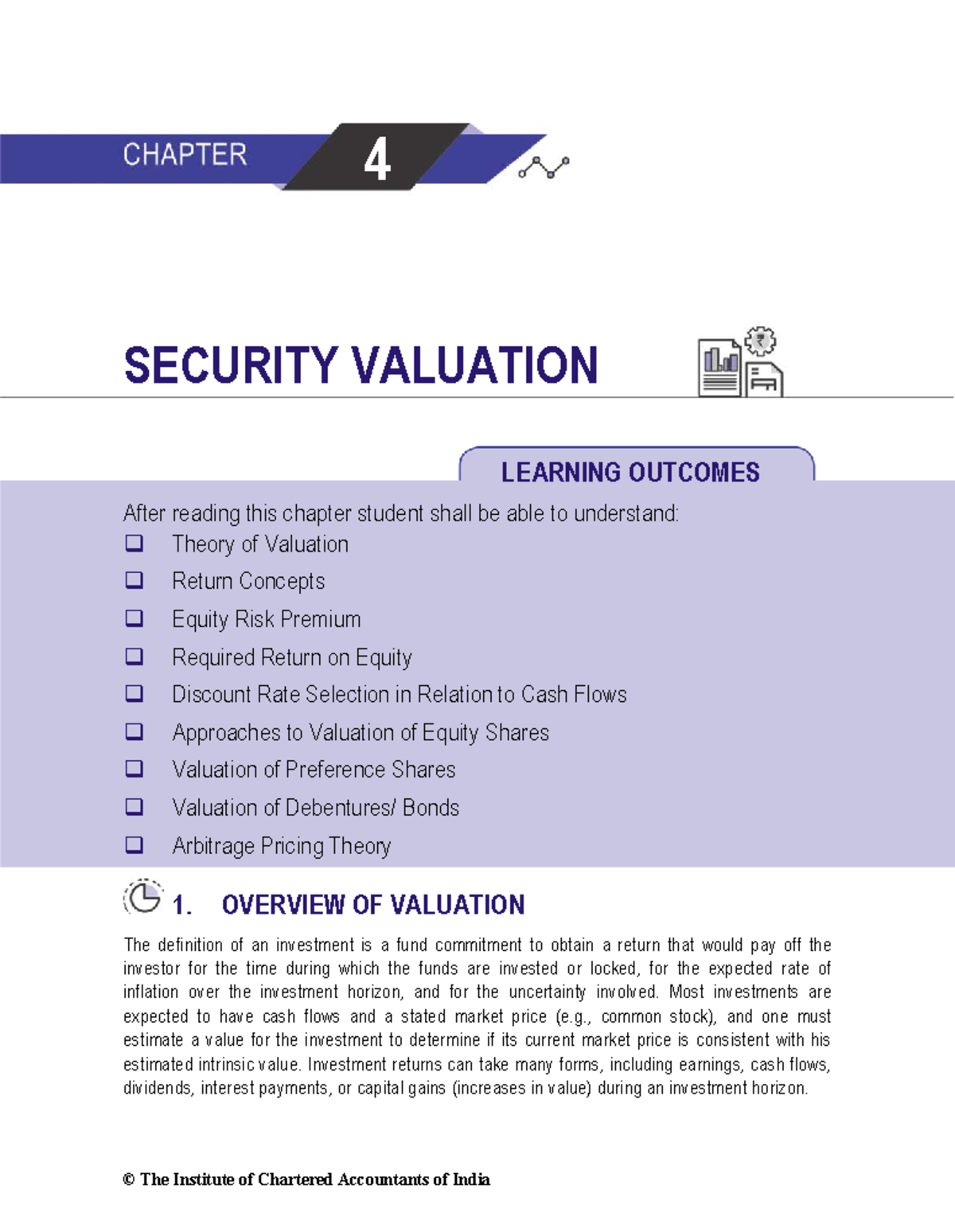 Chapter 4 Security Valuation - 4 SECURITY VALUATION LEARNING OUTCOMES ...