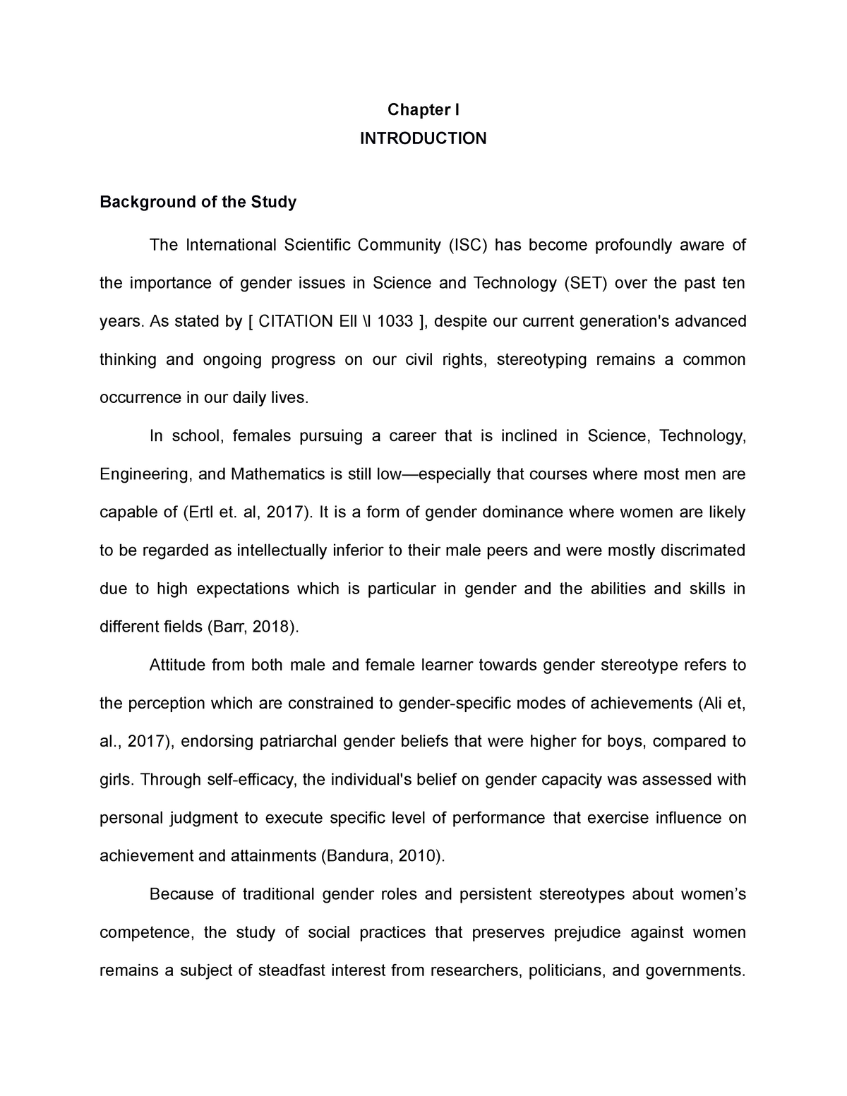 background of the study in research example quantitative