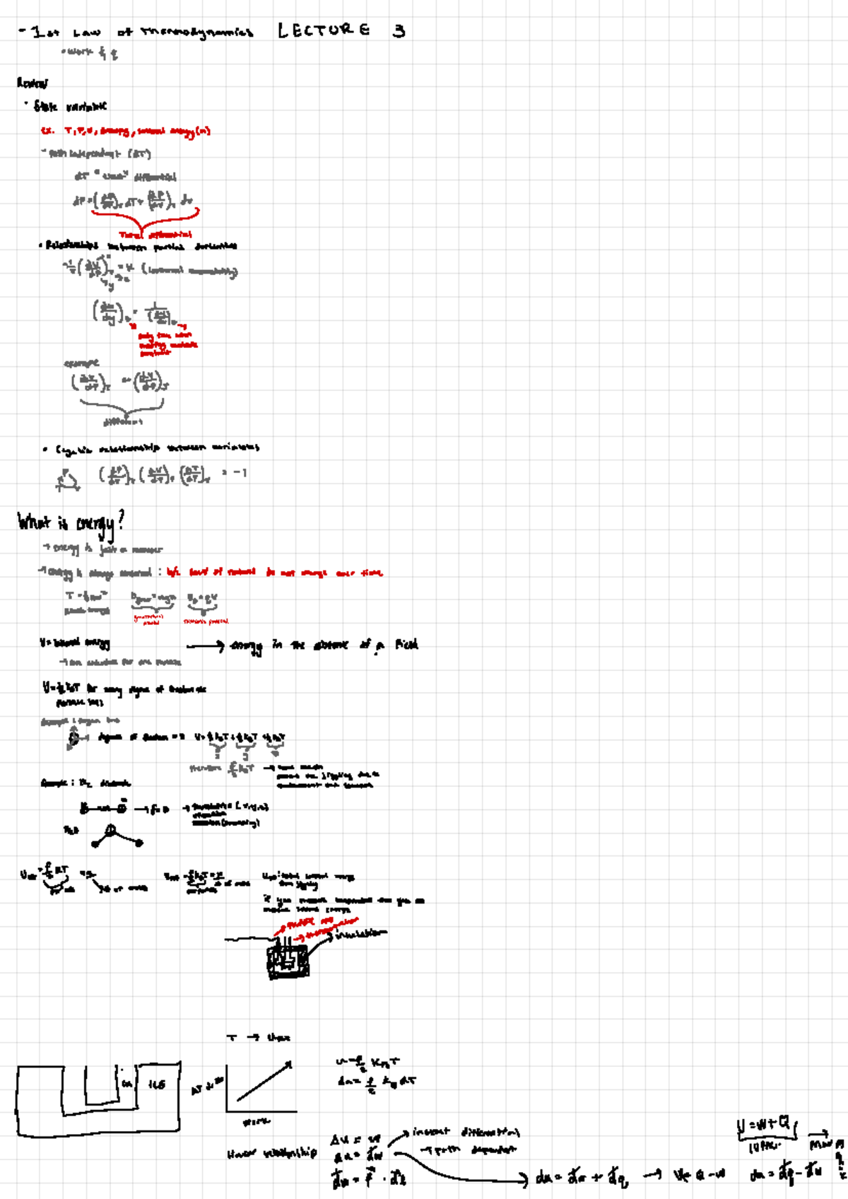 Lecture 3 - notes - 1st Law of Thermodynamics LECTURE 3 work by q ...