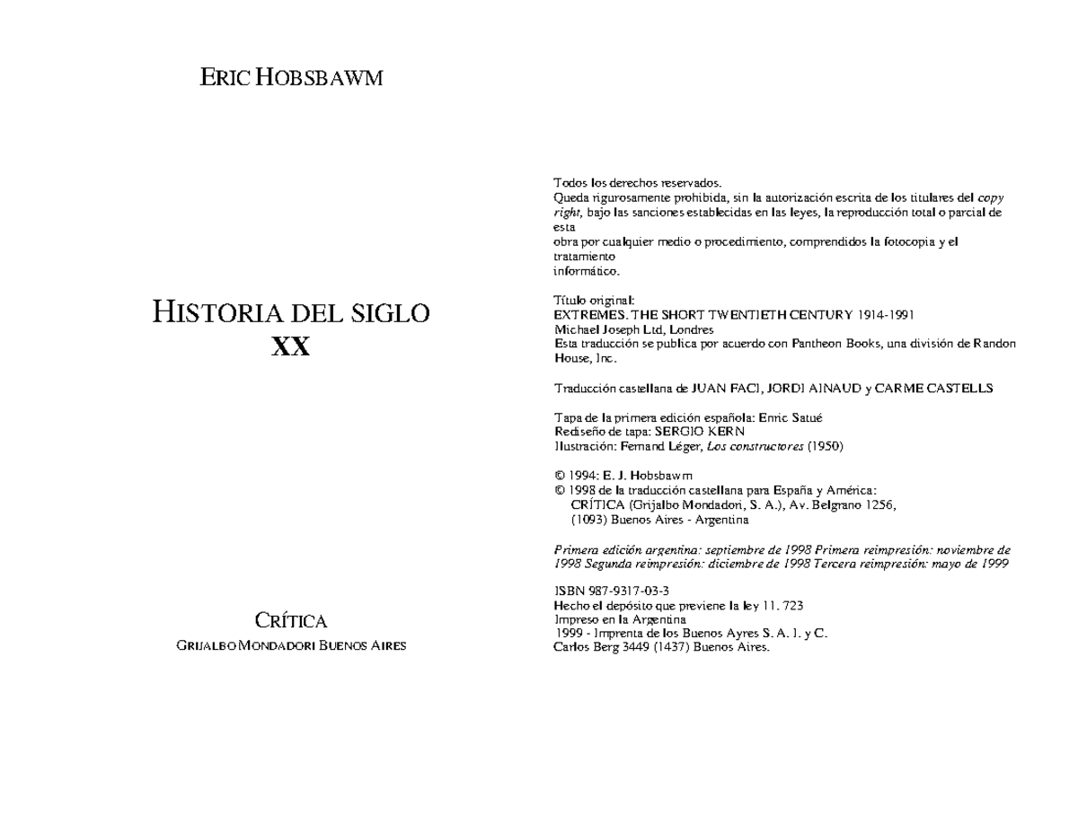 07 Hobsbawn El Tercer Mundo Y La Revoluci n Apuntes ERIC HOBSBAWM