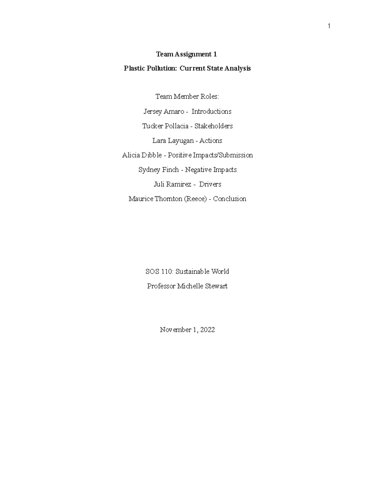 Current State Analysis - Plastic Pollution Team - Team Assignment 1 ...