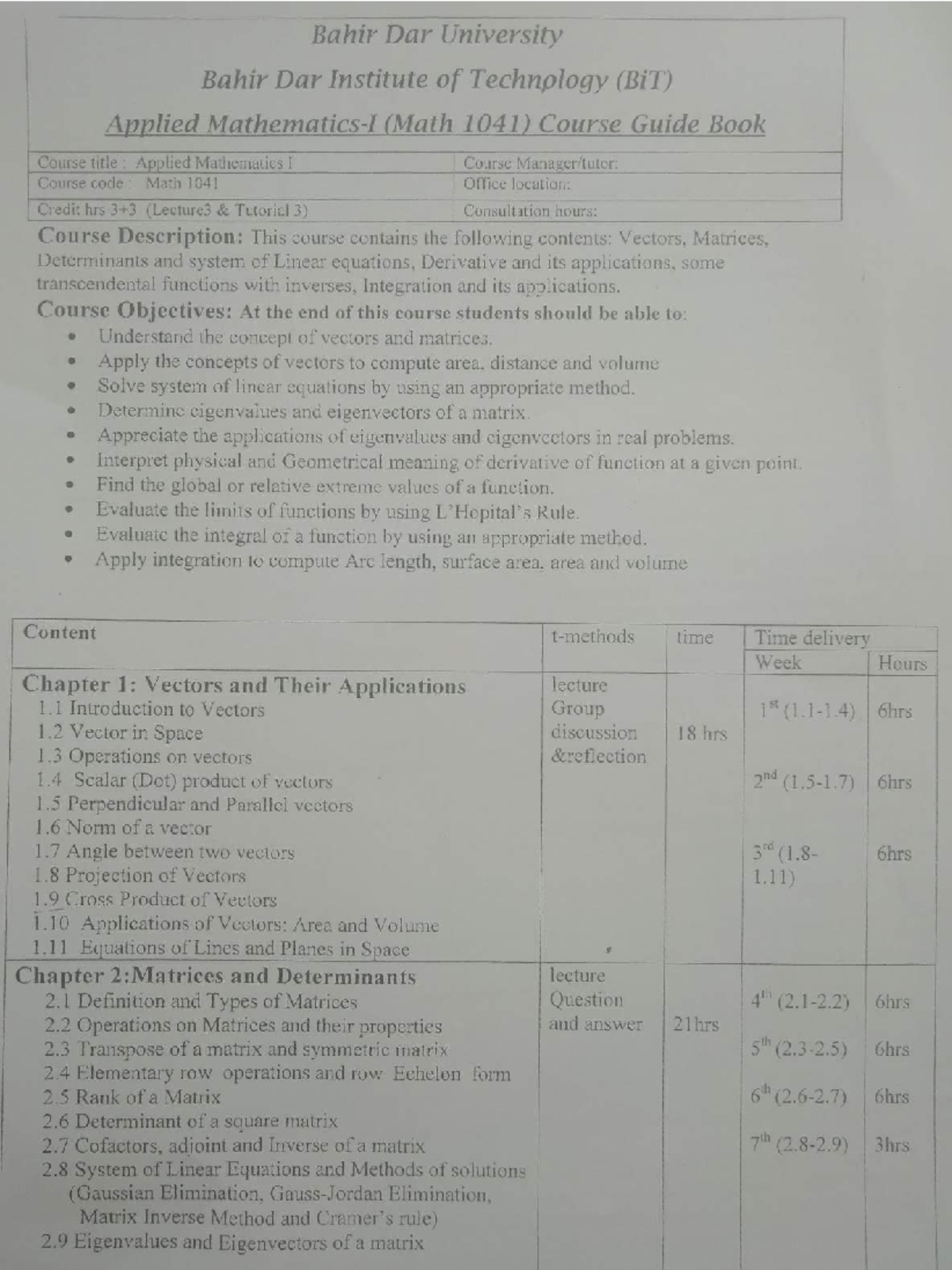 Math 1041 Course Guide - Lecture notes 7 - High Performance Computing ...