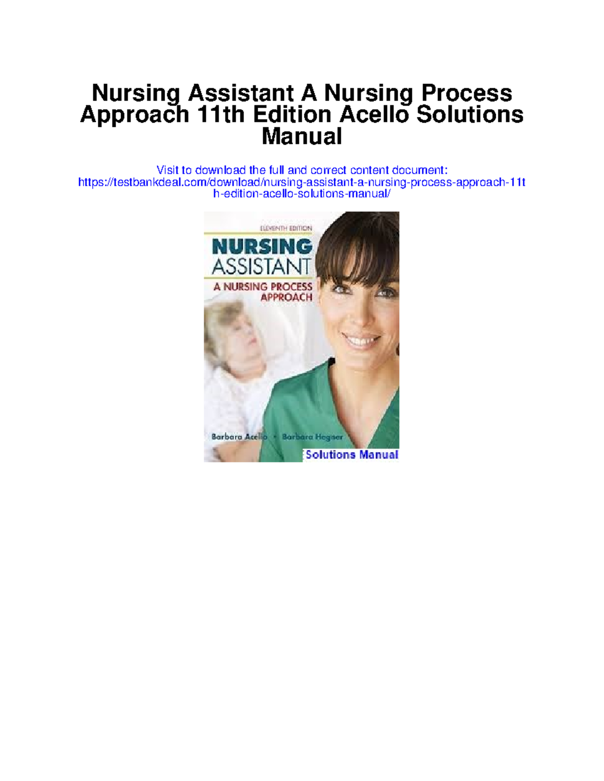 669744674 Nursing Assistant a Nursing Process Approach 11th Edition ...