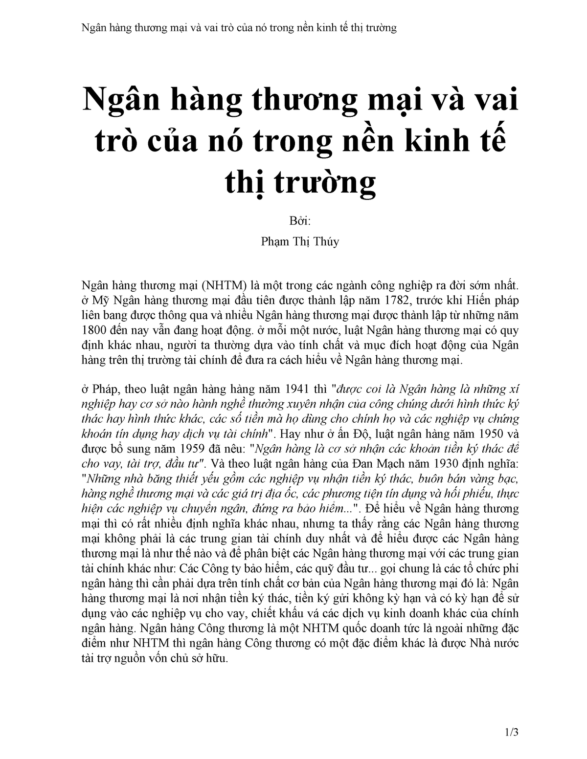 Ngan Hang Thng Mi Va Vai Tro Ca No T - Ngân Hàng Thương Mại Và Vai Trò ...