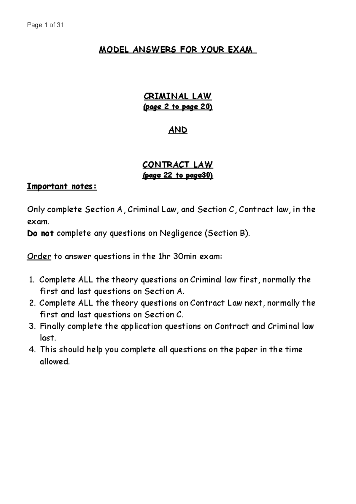 Modelanswerslaw 02 - some sample answers to delict and contract ...