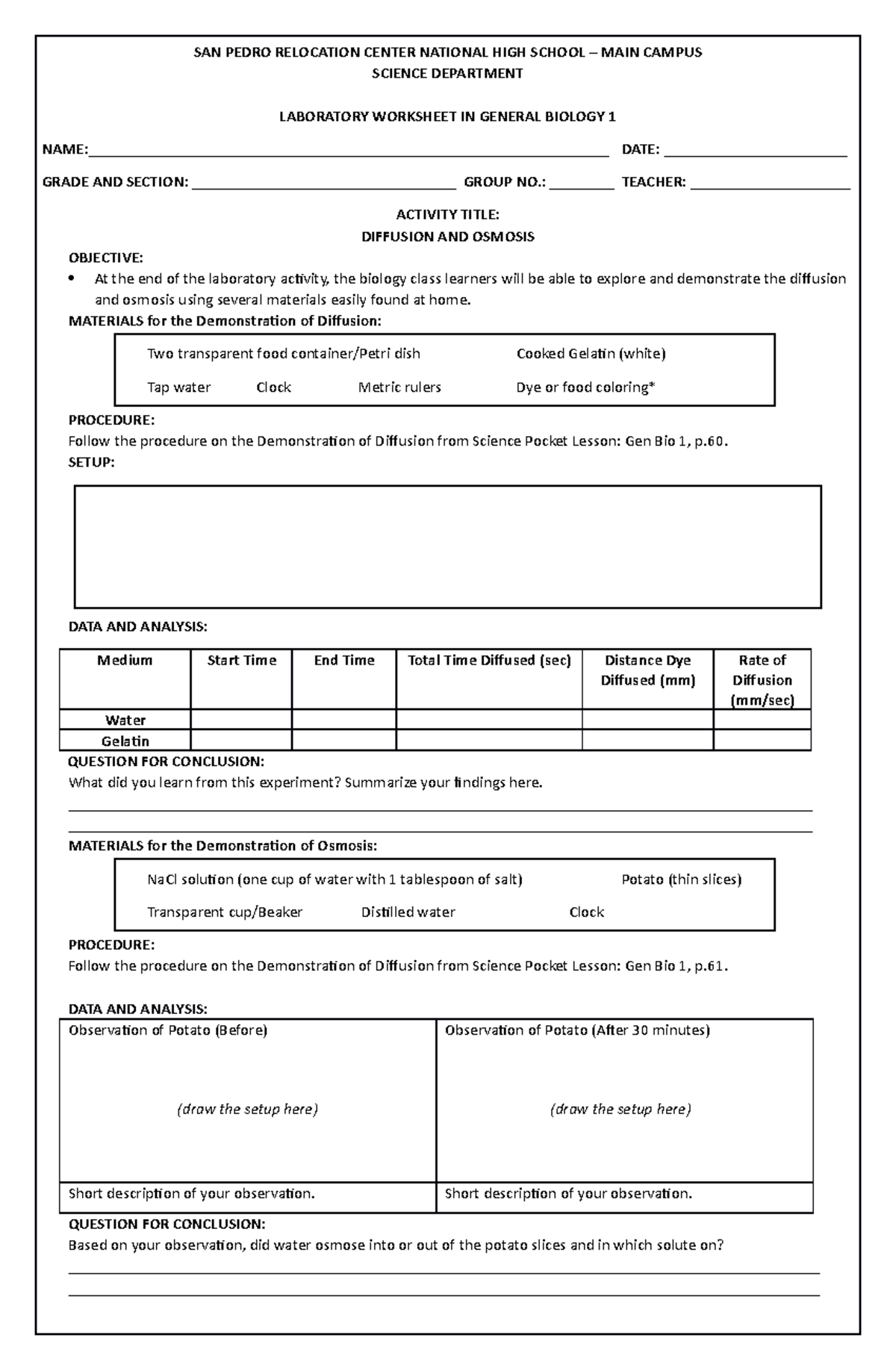 Worksheet Gen-Bio-1 Diffusion-and-Osmosis - SAN PEDRO RELOCATION CENTER ...