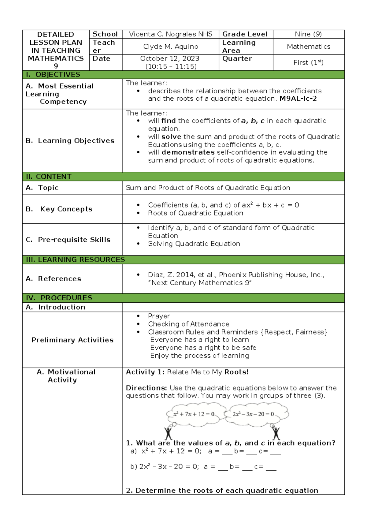 SEMI- Detailed- Lesson-PLAN-IN- Teaching- Mathematics 9 CO 1 -Sum and ...