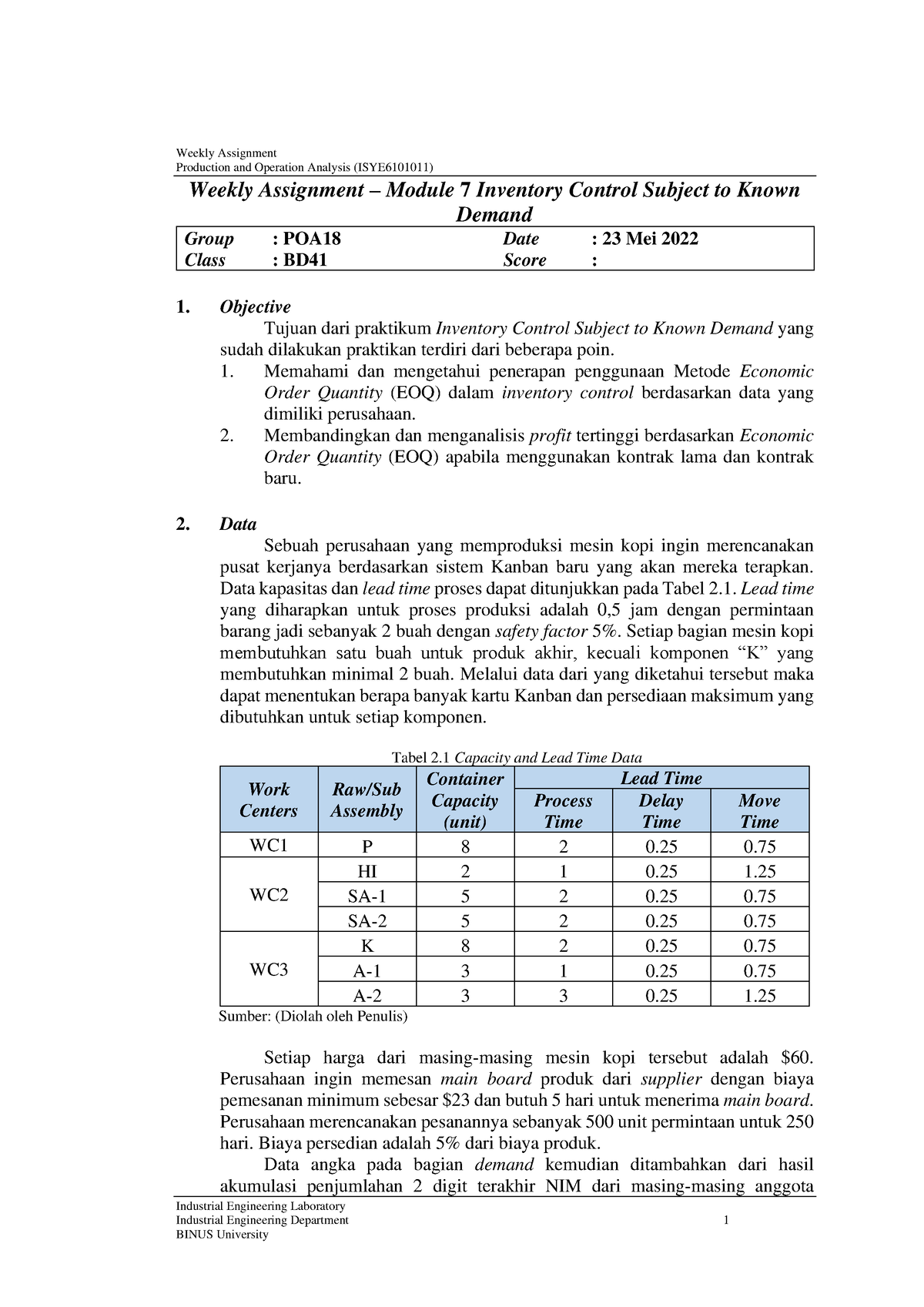 inventory control thesis