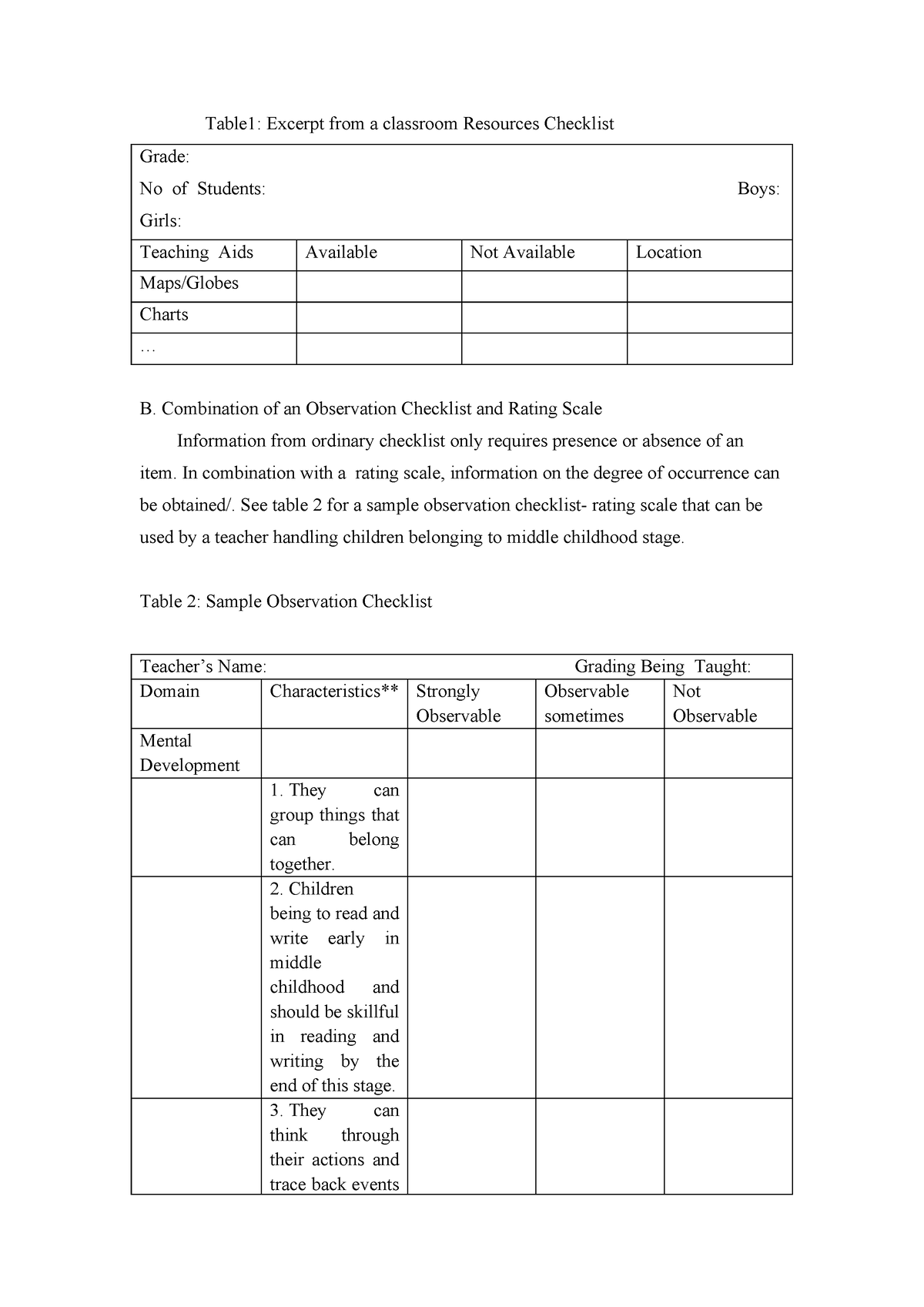 FS1 Book - Field Study Contents - Table1: Excerpt from a classroom ...