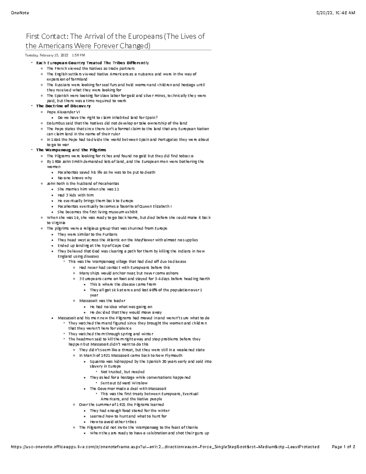 American Indian Studies Lecture 3 - OneNote 5/26/22, 10:48 AM - Studocu