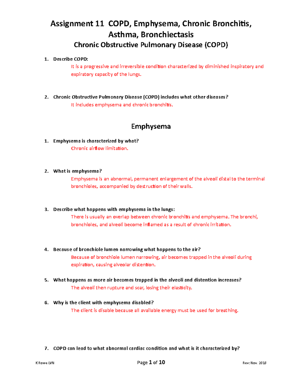 Assignment 11 COPD Asthma Bronchiectasis NOV 2018 - Asthma ...