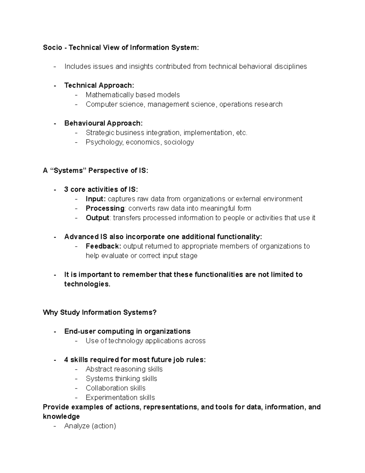 ADM 1370 [N] Lecture 2 - Socio - Technical View of Information System ...