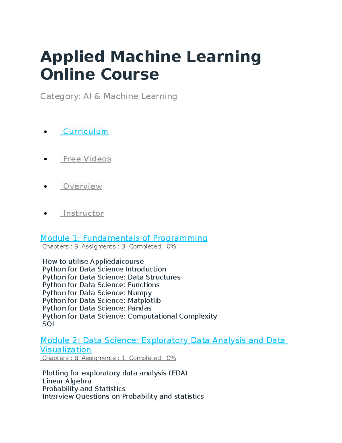 Applied Machine Learning Online Course - Applied Machine Learning ...