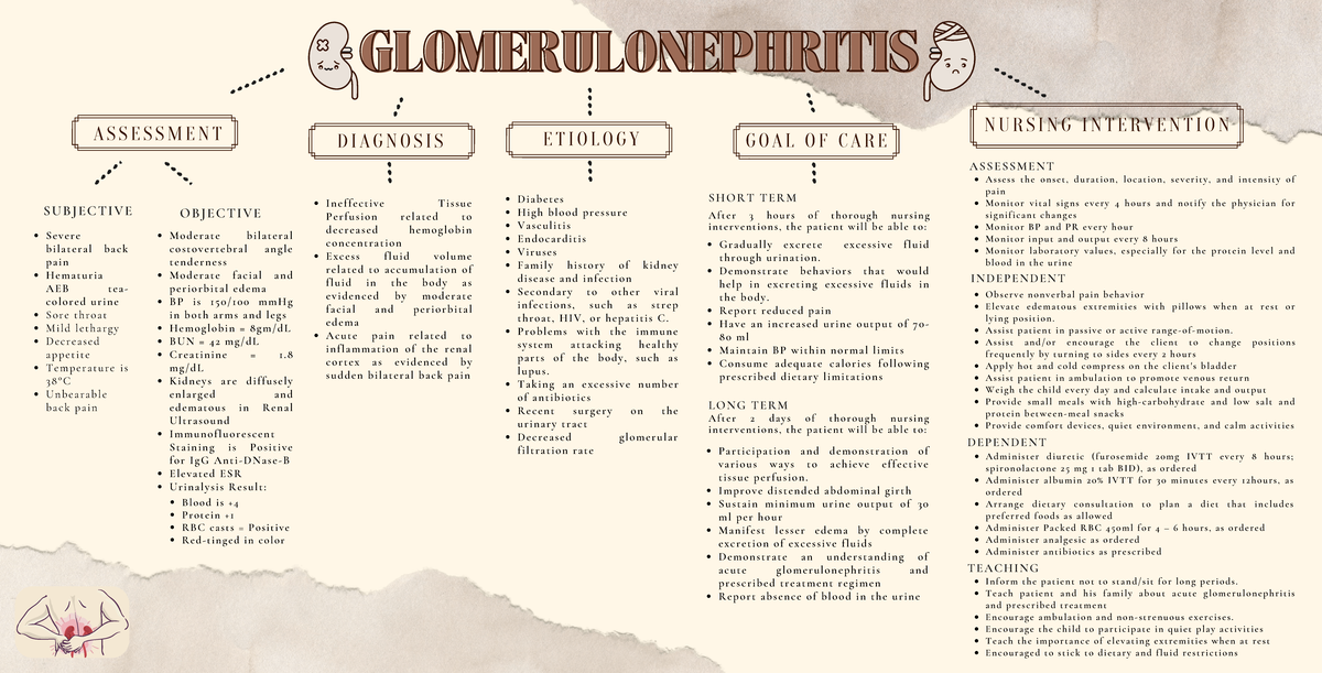 M6 Post-task - Glomerulonephritis Concept Map - D I A G N O S I S E T I ...