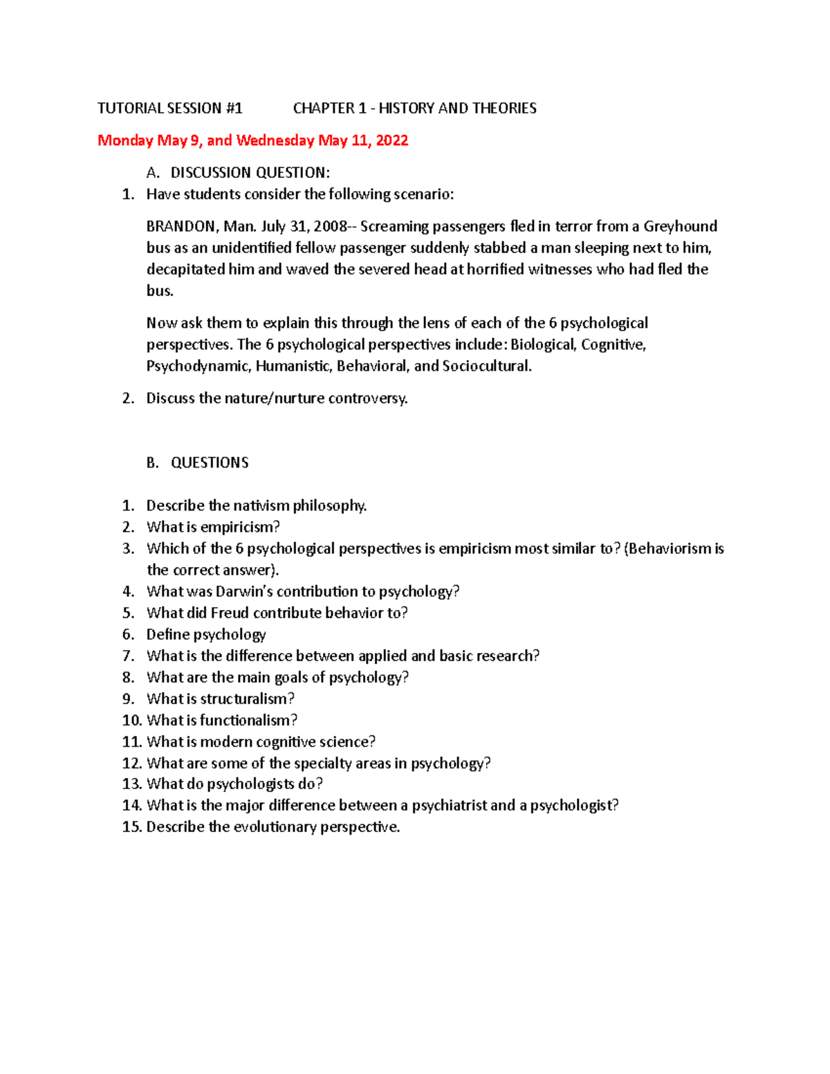 Psych+1002a+ Tutorial+ Questions+TIME+ Table+ Summer+2022 - TUTORIAL ...