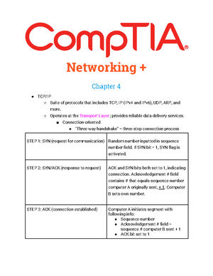 Comp TIA Network Ch 3 Notes - Class Notes Course: Networking CompTIA ...