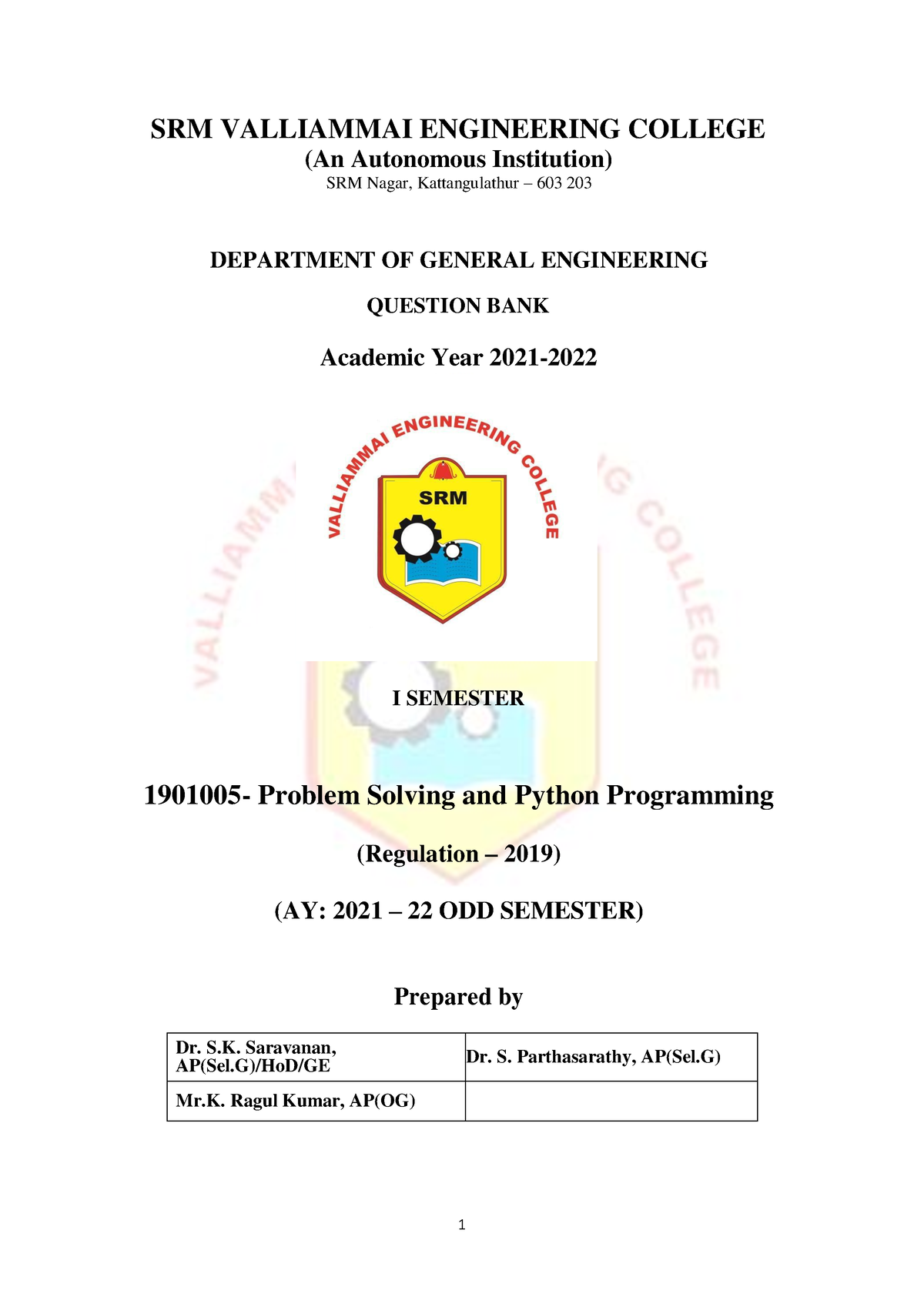 problem solving and python programming question paper