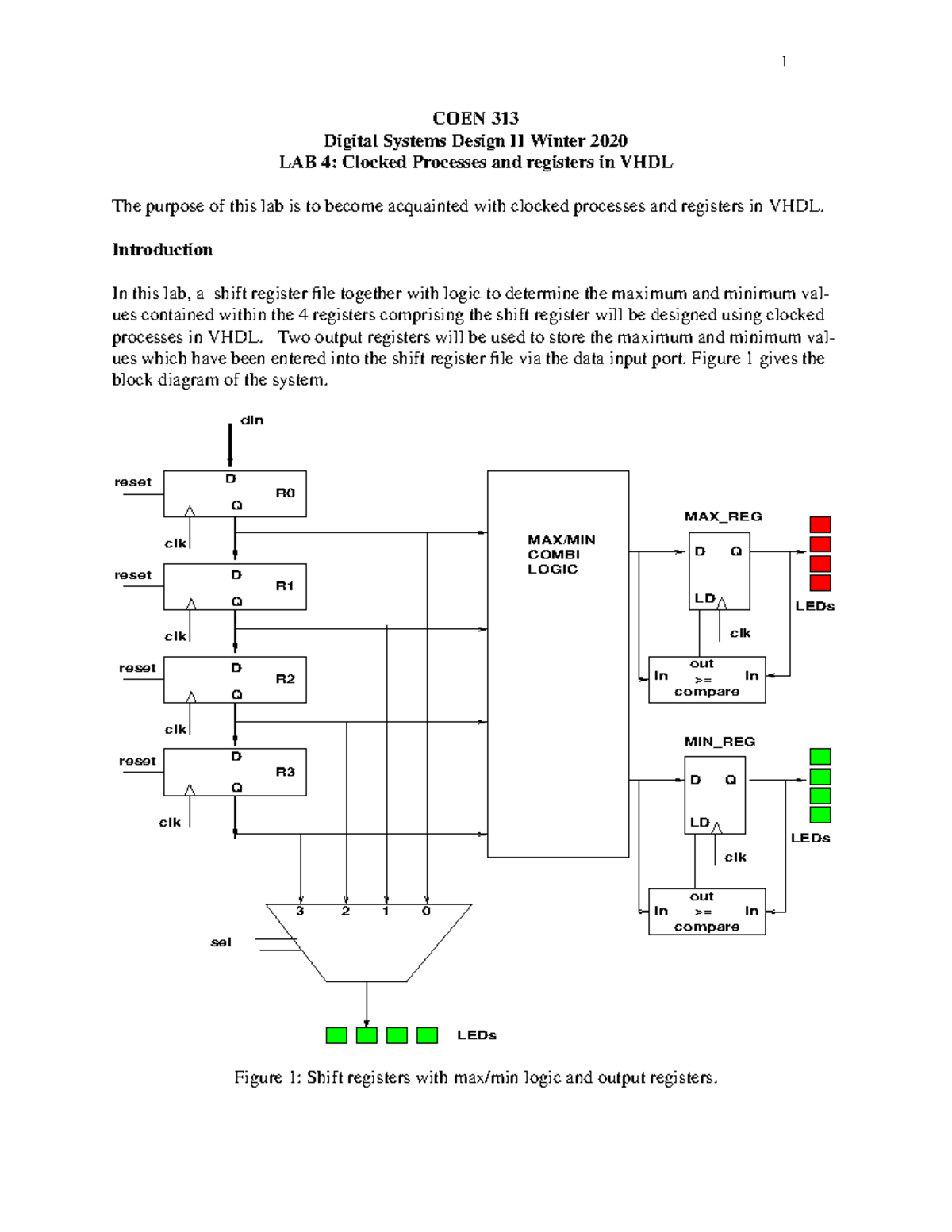 Lab4-1 - COEN 313 Digital Systems Design II Winter 2020 LAB 4: Clocked ...