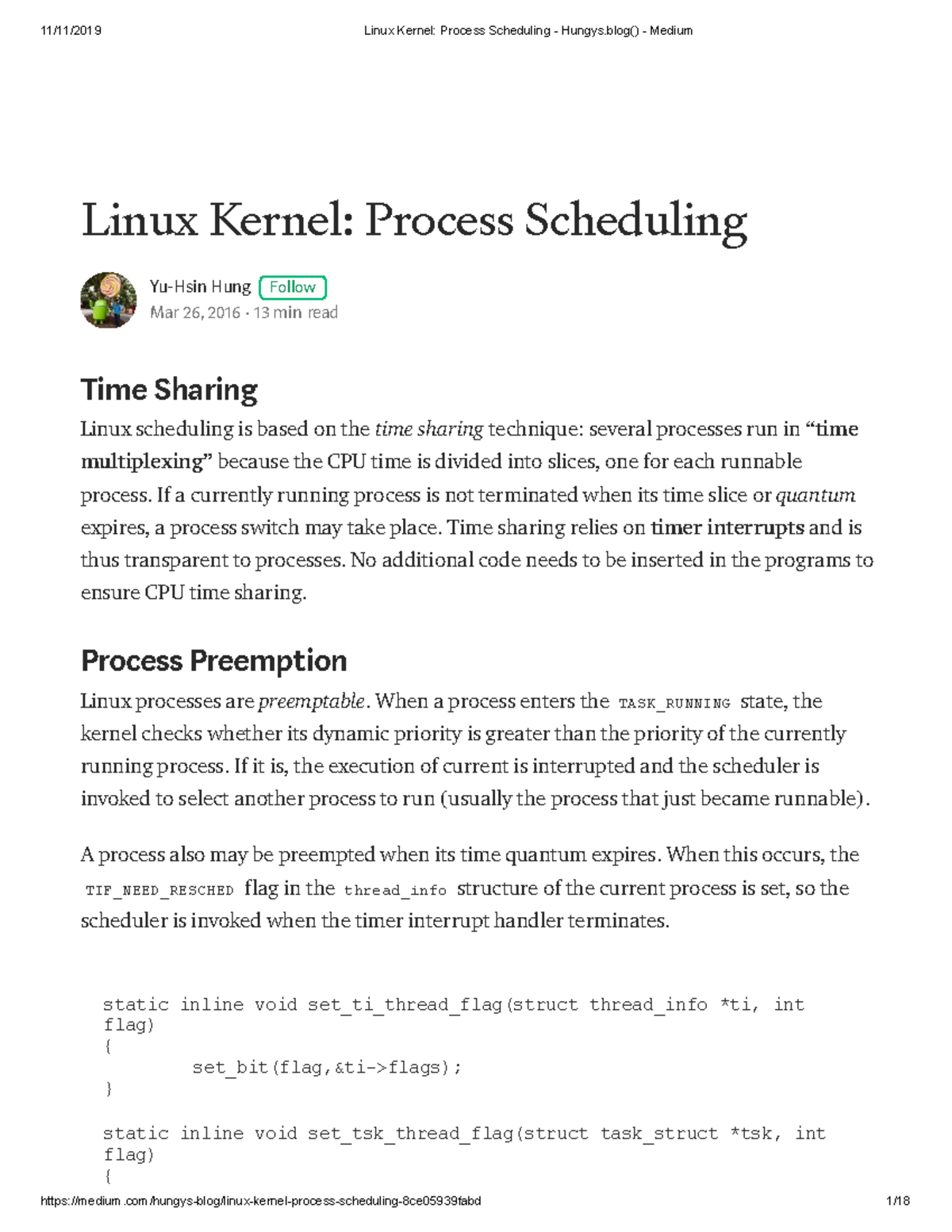 Linux Kernel Process Scheduling - Hungys.blog() - Medium - Linux Kernel ...