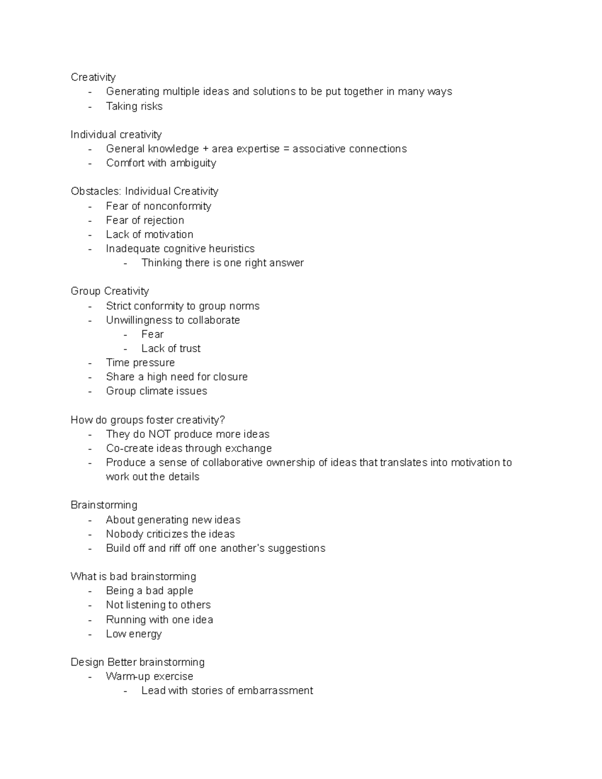 Creativity - Leah Sprain - Creativity - Generating multiple ideas and ...