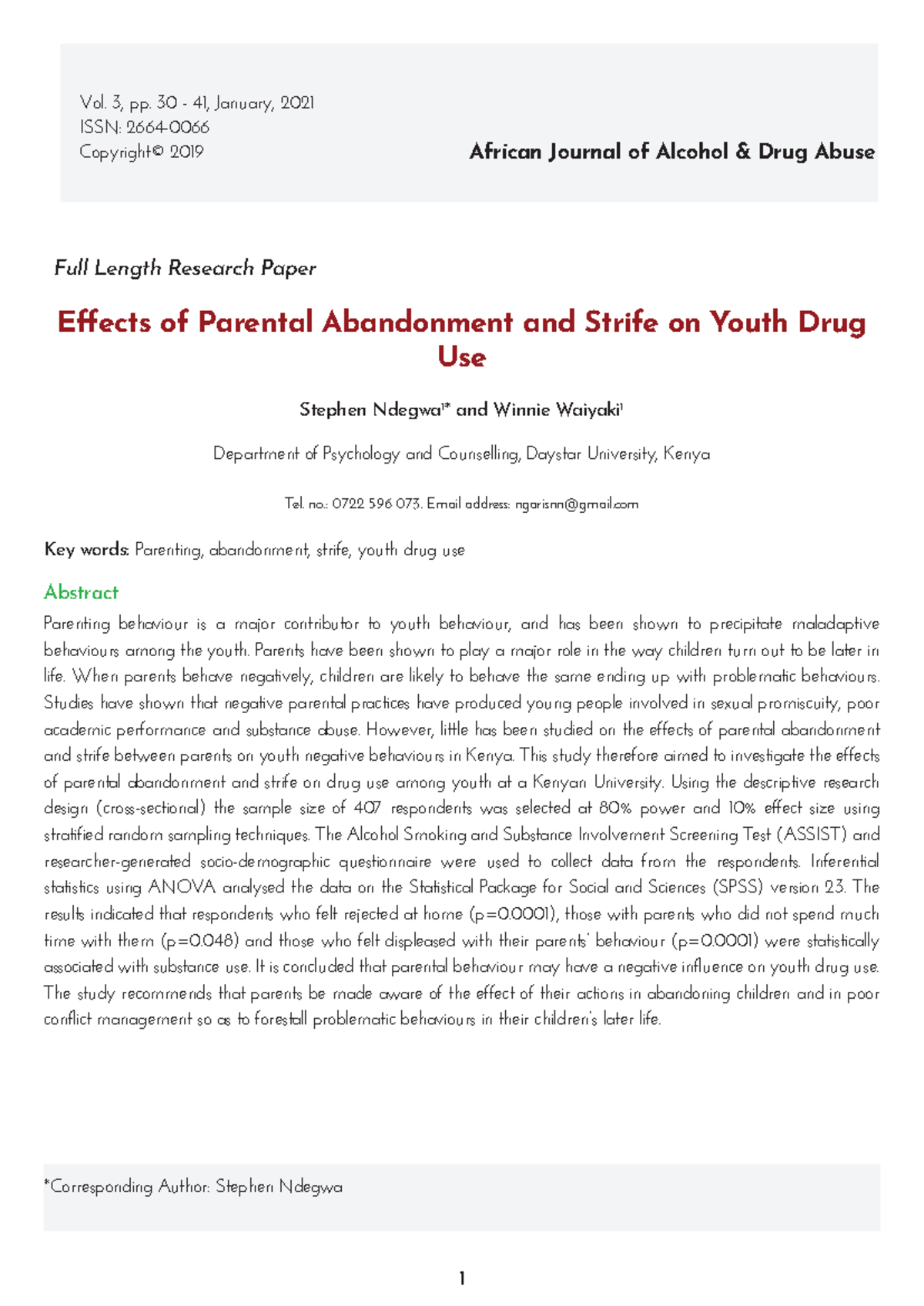 Effects+of+Parental+Abandonment+and+Strife+on+Youth+Drug+Use - African ...