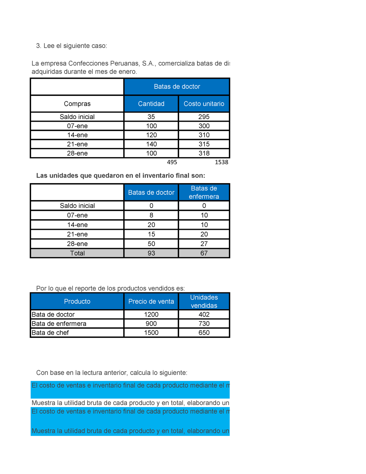 Evidencia 2 Contabilidad Y Costos Formato D Lee El Siguiente Caso Compras Cantidad Costo 3171