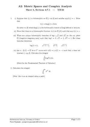 Complex Analysis Intro Complex Analysis Introductory Notes