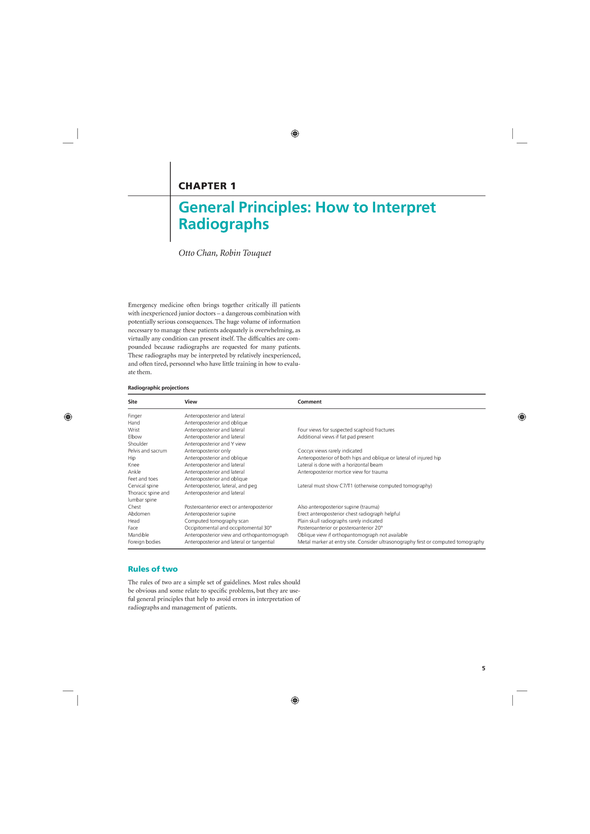 Radiology rule of twos Basic+Ultrasound 5 CHAPTER 1 General