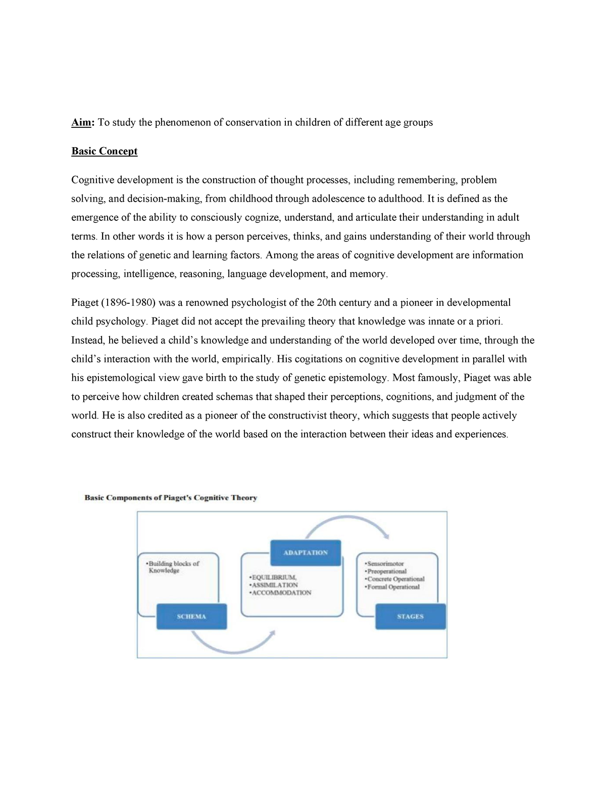 Piaget 20practical 2 Aim To study the phenomenon of