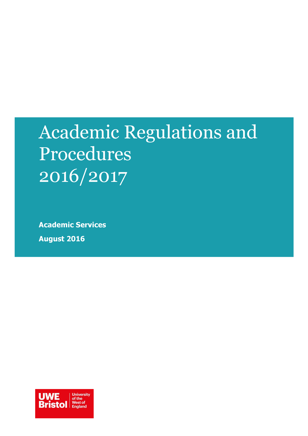 Academic Regulations 2016 2017 - Academic Regulations And Procedures ...