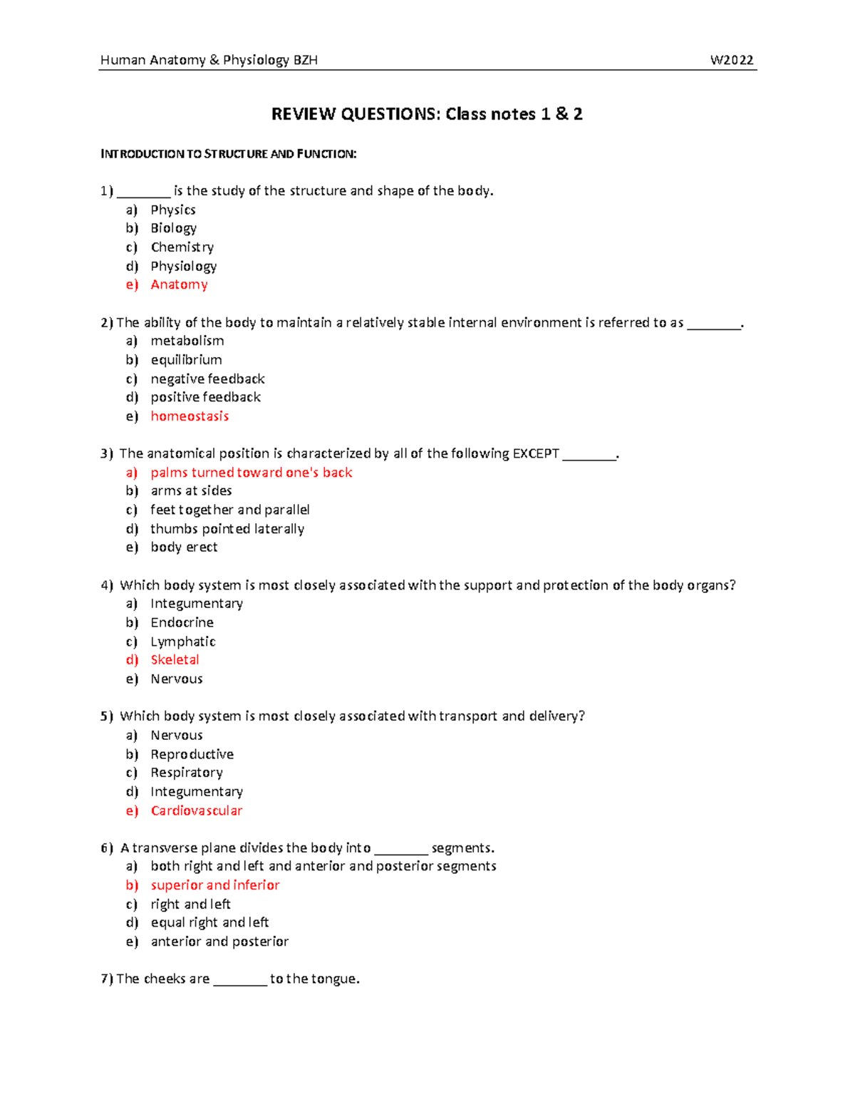 W2022 Review Questions class notes 1 to 2 KEY - REVIEW QUESTIONS: Class ...