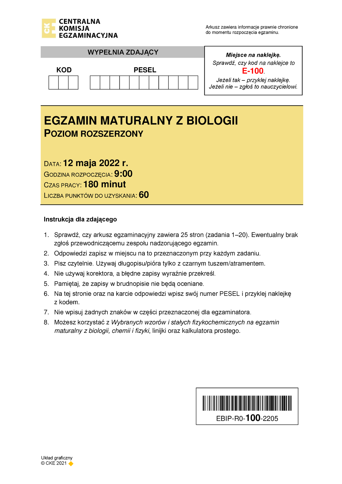 1 - Tfgkgyk - Układ Graficzny © CKE 2021 WYPEŁNIA ZDAJĄCY KOD PESEL ...