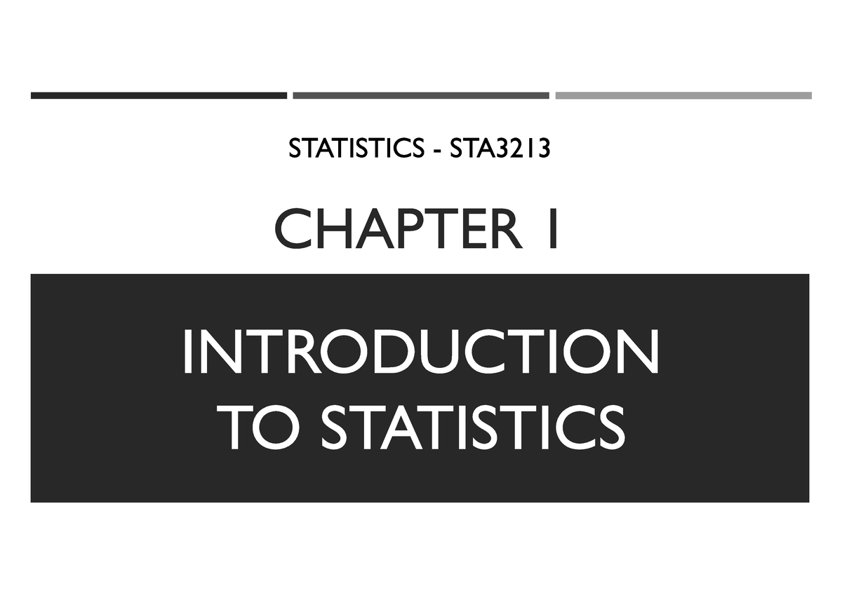 Chapter 1 - NOTES - Introduction To Statistics - UiTM - Studocu