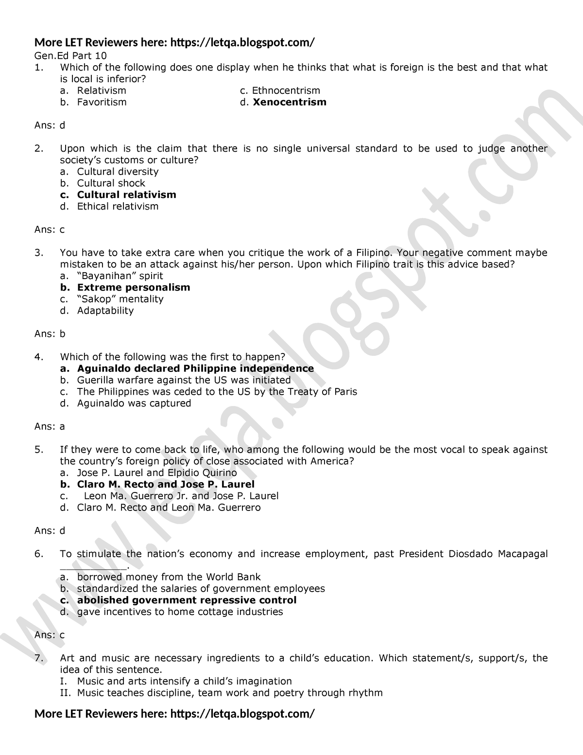 Gen Part 10 - GEN ED MATERIAL - Gen Part 10 Which of the following does ...